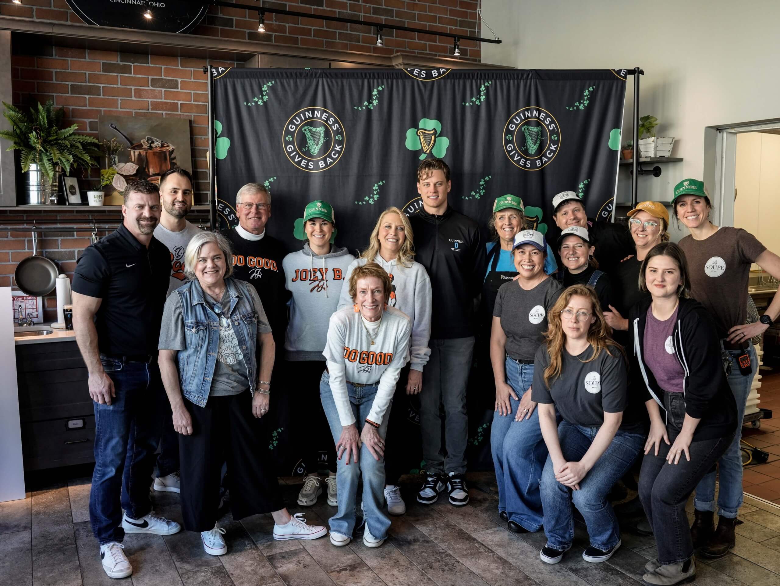 Joe Burrow, JBF, and the La Soupe team at the Guinness Gives Back event on March 3rd